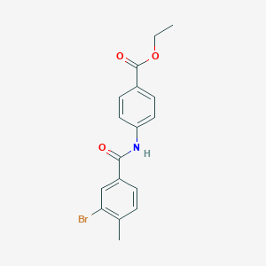 molecular formula C17H16BrNO3 B321922 Ethyl 4-[(3-bromo-4-methylbenzoyl)amino]benzoate 
