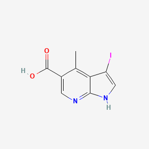 molecular formula C9H7IN2O2 B3219234 3-iodo-4-methyl-1H-pyrrolo[2,3-b]pyridine-5-carboxylic acid CAS No. 1190316-72-3