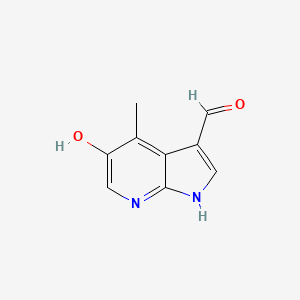 molecular formula C9H8N2O2 B3219264 5-hydroxy-4-methyl-1H-pyrrolo[2,3-b]pyridine-3-carbaldehyde CAS No. 1190317-04-4