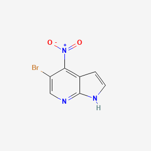 molecular formula C7H4BrN3O2 B3219268 5-bromo-4-nitro-1H-pyrrolo[2,3-b]pyridine CAS No. 1190317-07-7