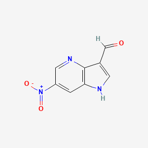 molecular formula C8H5N3O3 B3219276 6-Nitro-4-azaindole-3-carbaldehyde CAS No. 1190317-20-4