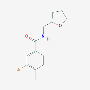 molecular formula C13H16BrNO2 B321928 3-bromo-4-methyl-N-(tetrahydrofuran-2-ylmethyl)benzamide 