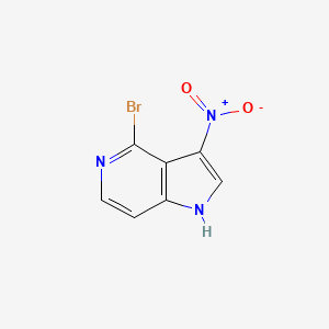 molecular formula C7H4BrN3O2 B3219320 4-bromo-3-nitro-1H-pyrrolo[3,2-c]pyridine CAS No. 1190317-58-8