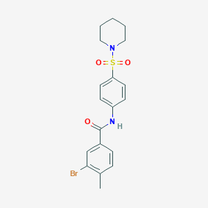 molecular formula C19H21BrN2O3S B321933 3-bromo-4-methyl-N-[4-(piperidin-1-ylsulfonyl)phenyl]benzamide 