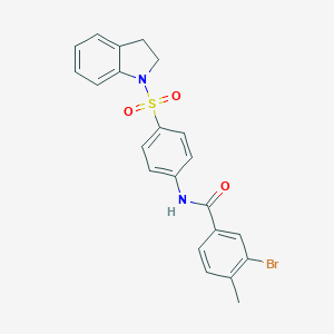 molecular formula C22H19BrN2O3S B321934 3-bromo-N-[4-(2,3-dihydro-1H-indol-1-ylsulfonyl)phenyl]-4-methylbenzamide 