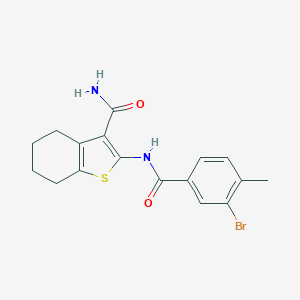 molecular formula C17H17BrN2O2S B321940 2-[(3-Bromo-4-methylbenzoyl)amino]-4,5,6,7-tetrahydro-1-benzothiophene-3-carboxamide 