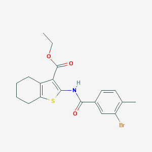 molecular formula C19H20BrNO3S B321942 Ethyl 2-[(3-bromo-4-methylbenzoyl)amino]-4,5,6,7-tetrahydro-1-benzothiophene-3-carboxylate 