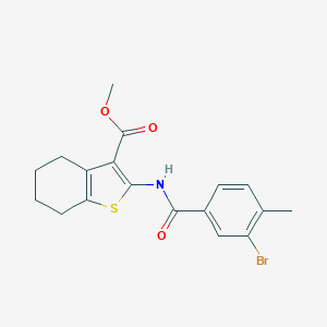 molecular formula C18H18BrNO3S B321943 Methyl 2-[(3-bromo-4-methylbenzoyl)amino]-4,5,6,7-tetrahydro-1-benzothiophene-3-carboxylate 