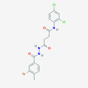 molecular formula C18H16BrCl2N3O3 B321944 4-[2-(3-bromo-4-methylbenzoyl)hydrazino]-N-(2,4-dichlorophenyl)-4-oxobutanamide 