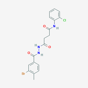 molecular formula C18H17BrClN3O3 B321945 4-[2-(3-bromo-4-methylbenzoyl)hydrazino]-N-(2-chlorophenyl)-4-oxobutanamide 
