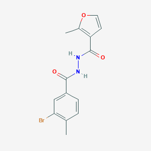 molecular formula C14H13BrN2O3 B321946 N'-(3-bromo-4-methylbenzoyl)-2-methyl-3-furohydrazide 