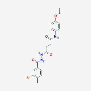 molecular formula C20H22BrN3O4 B321947 4-[2-(3-bromo-4-methylbenzoyl)hydrazino]-N-(4-ethoxyphenyl)-4-oxobutanamide 