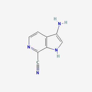 molecular formula C8H6N4 B3219473 3-amino-1H-pyrrolo[2,3-c]pyridine-7-carbonitrile CAS No. 1190318-78-5