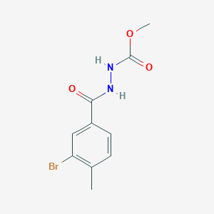 molecular formula C10H11BrN2O3 B321949 Methyl 2-(3-bromo-4-methylbenzoyl)hydrazinecarboxylate 