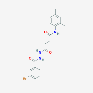 molecular formula C20H22BrN3O3 B321950 4-[2-(3-bromo-4-methylbenzoyl)hydrazino]-N-(2,4-dimethylphenyl)-4-oxobutanamide 