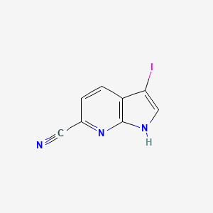 molecular formula C8H4IN3 B3219511 3-iodo-1H-pyrrolo[2,3-b]pyridine-6-carbonitrile CAS No. 1190318-91-2