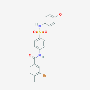 molecular formula C21H19BrN2O4S B321952 3-bromo-N-{4-[(4-methoxyanilino)sulfonyl]phenyl}-4-methylbenzamide 