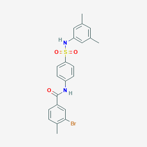 molecular formula C22H21BrN2O3S B321954 3-bromo-N-{4-[(3,5-dimethylanilino)sulfonyl]phenyl}-4-methylbenzamide 