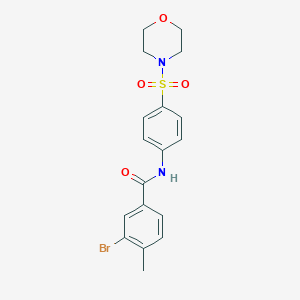 molecular formula C18H19BrN2O4S B321959 3-bromo-4-methyl-N-[4-(morpholin-4-ylsulfonyl)phenyl]benzamide 