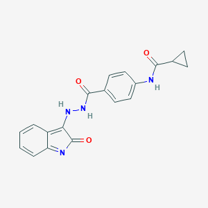 molecular formula C19H16N4O3 B321963 N-[4-[[(2-oxoindol-3-yl)amino]carbamoyl]phenyl]cyclopropanecarboxamide 