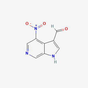 molecular formula C8H5N3O3 B3219652 4-nitro-1H-pyrrolo[2,3-c]pyridine-3-carbaldehyde CAS No. 1190319-53-9