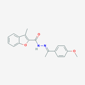 molecular formula C19H18N2O3 B321968 N'-[1-(4-methoxyphenyl)ethylidene]-3-methyl-1-benzofuran-2-carbohydrazide 