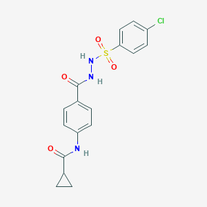 N-[4-({2-[(4-chlorophenyl)sulfonyl]hydrazino}carbonyl)phenyl]cyclopropanecarboxamide