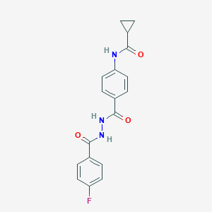 molecular formula C18H16FN3O3 B321972 N-(4-{[2-(4-fluorobenzoyl)hydrazino]carbonyl}phenyl)cyclopropanecarboxamide 