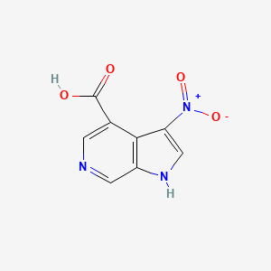molecular formula C8H5N3O4 B3219739 3-nitro-1H-pyrrolo[2,3-c]pyridine-4-carboxylic acid CAS No. 1190320-32-1