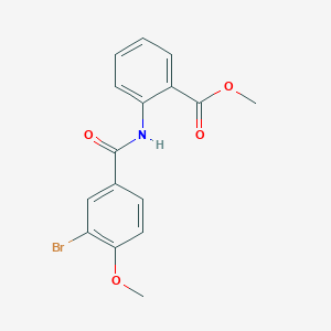 molecular formula C16H14BrNO4 B321975 Methyl 2-[(3-bromo-4-methoxybenzoyl)amino]benzoate 