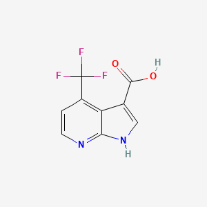 molecular formula C9H5F3N2O2 B3219796 4-(trifluoromethyl)-1H-pyrrolo[2,3-b]pyridine-3-carboxylic acid CAS No. 1190320-72-9