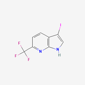 molecular formula C8H4F3IN2 B3219821 3-iodo-6-(trifluoromethyl)-1H-pyrrolo[2,3-b]pyridine CAS No. 1190320-87-6