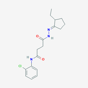 molecular formula C17H22ClN3O2 B321983 N-(2-chlorophenyl)-4-[2-(2-ethylcyclopentylidene)hydrazino]-4-oxobutanamide 