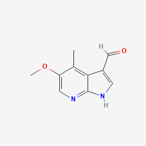 molecular formula C10H10N2O2 B3219838 5-methoxy-4-methyl-1H-pyrrolo[2,3-b]pyridine-3-carbaldehyde CAS No. 1190321-06-2
