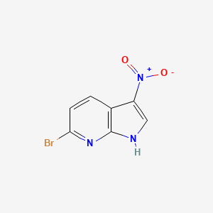 molecular formula C7H4BrN3O2 B3219850 6-bromo-3-nitro-1H-pyrrolo[2,3-b]pyridine CAS No. 1190321-12-0