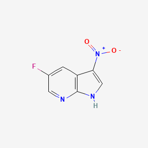 molecular formula C7H4FN3O2 B3219869 5-fluoro-3-nitro-1H-pyrrolo[2,3-b]pyridine CAS No. 1190321-45-9