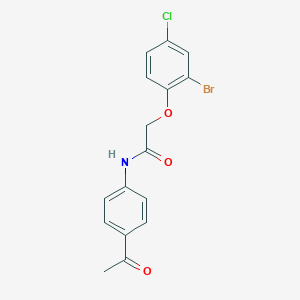 molecular formula C16H13BrClNO3 B321991 N-(4-acetylphenyl)-2-(2-bromo-4-chlorophenoxy)acetamide 