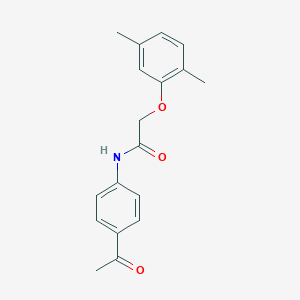 molecular formula C18H19NO3 B321995 N-(4-acetylphenyl)-2-(2,5-dimethylphenoxy)acetamide 