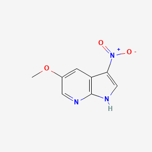 molecular formula C8H7N3O3 B3219990 5-methoxy-3-nitro-1H-pyrrolo[2,3-b]pyridine CAS No. 1190322-31-6