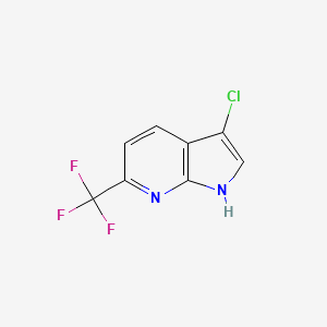molecular formula C8H4ClF3N2 B3220005 3-chloro-6-(trifluoromethyl)-1H-pyrrolo[2,3-b]pyridine CAS No. 1190322-43-0