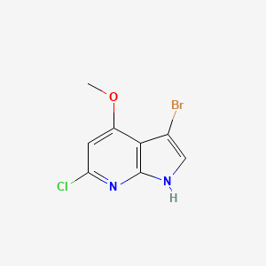molecular formula C8H6BrClN2O B3220016 3-bromo-6-chloro-4-methoxy-1H-pyrrolo[2,3-b]pyridine CAS No. 1190322-49-6