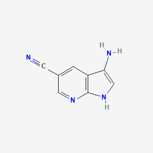 molecular formula C8H6N4 B3220024 3-amino-1H-pyrrolo[2,3-b]pyridine-5-carbonitrile CAS No. 1190322-57-6
