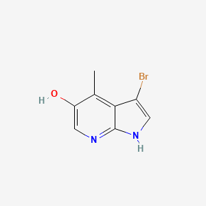molecular formula C8H7BrN2O B3220060 3-bromo-4-methyl-1H-pyrrolo[2,3-b]pyridin-5-ol CAS No. 1190322-71-4