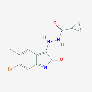 molecular formula C13H12BrN3O2 B322008 N'-(6-bromo-5-methyl-2-oxoindol-3-yl)cyclopropanecarbohydrazide 