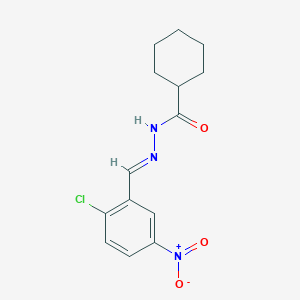 molecular formula C14H16ClN3O3 B322009 N-[(E)-(2-chloro-5-nitrophenyl)methylideneamino]cyclohexanecarboxamide CAS No. 468102-82-1