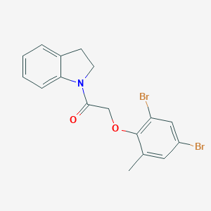 molecular formula C17H15Br2NO2 B322011 2-(2,4-dibromo-6-methylphenoxy)-1-(2,3-dihydro-1H-indol-1-yl)ethanone 