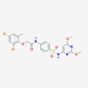 2-(2,4-dibromo-6-methylphenoxy)-N-(4-{[(2,6-dimethoxy-4-pyrimidinyl)amino]sulfonyl}phenyl)acetamide