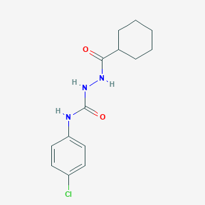 molecular formula C14H18ClN3O2 B322014 N-(4-chlorophenyl)-2-(cyclohexylcarbonyl)hydrazinecarboxamide 