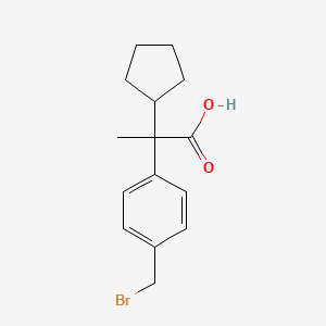 molecular formula C15H19BrO2 B3220156 2-(4-(Bromomethyl)phenyl)-2-cyclopentylpropanoic acid CAS No. 1191414-08-0