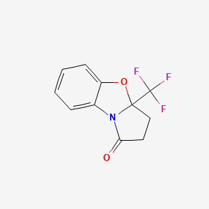 molecular formula C11H8F3NO2 B3220171 3a-(Trifluoromethyl)-3,3a-dihydrobenzo[d]pyrrolo[2,1-b]oxazol-1(2H)-one CAS No. 1191903-98-6